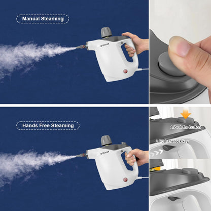 TICYACK Handheld Steam Cleaner, Steam Cleaner with 16 PCS Accessory & Safety Lock, 500ML Capacity, Multi-Surface Deep Cleaning for Home, Car, Bathroom, Grout, Floor, Window (White)