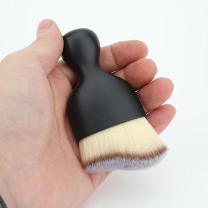 Car Detailing Brush, Soft Bristle Cleaning Brush, Scratch-Free Auto Duster Tool for Dashboard, Air Vents, Leather & Interior Cleaning (Black&Brown)