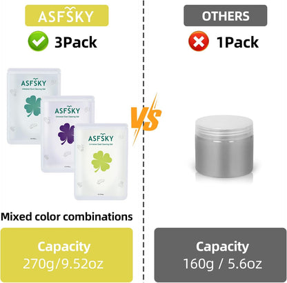 ASFSKY Car Cleaning Gel for Car Detailing Car Cleaning Gel Putty Reusable Keyboard Cleaner Gel Car Putty for Cleaning Dust Universal Cleaning Gel 5 Pack(Green)