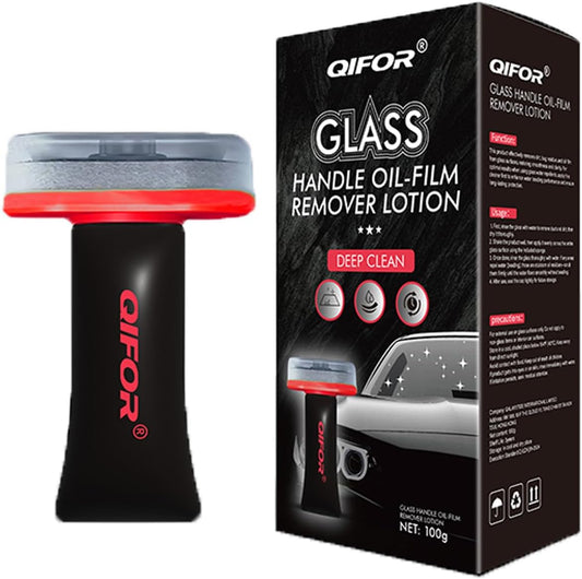 QIFOR Oil Film Remover for Car Windshields and Windows, Automotive Glass Cleaner for Oil Residue & Road Grime, Improves Visibility & Safe Driving (1 PCS)