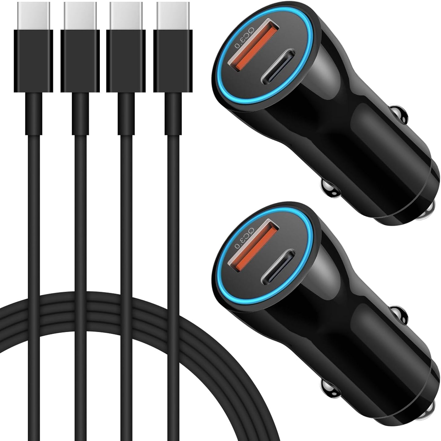 iPhone 17 16 15 Car Charger, [Apple MFi Certified] USB C Car Charger 43W Fast Charging with 3.3 FT Type C to C Cable, USB Car Adapter for iPhone 17/17 Pro/17 Pro Max/Air/16/15