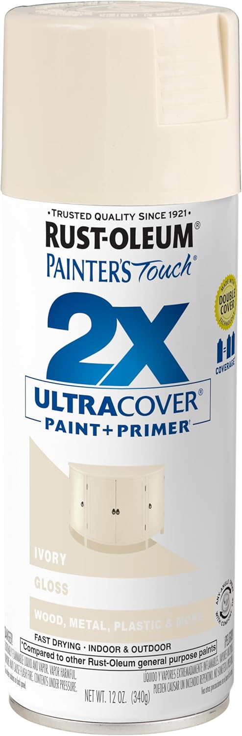 Rust-Oleum 334029 Painter's Touch 2X Ultra Cover Spray Paint, 12 oz, Gloss Clear - Colors E