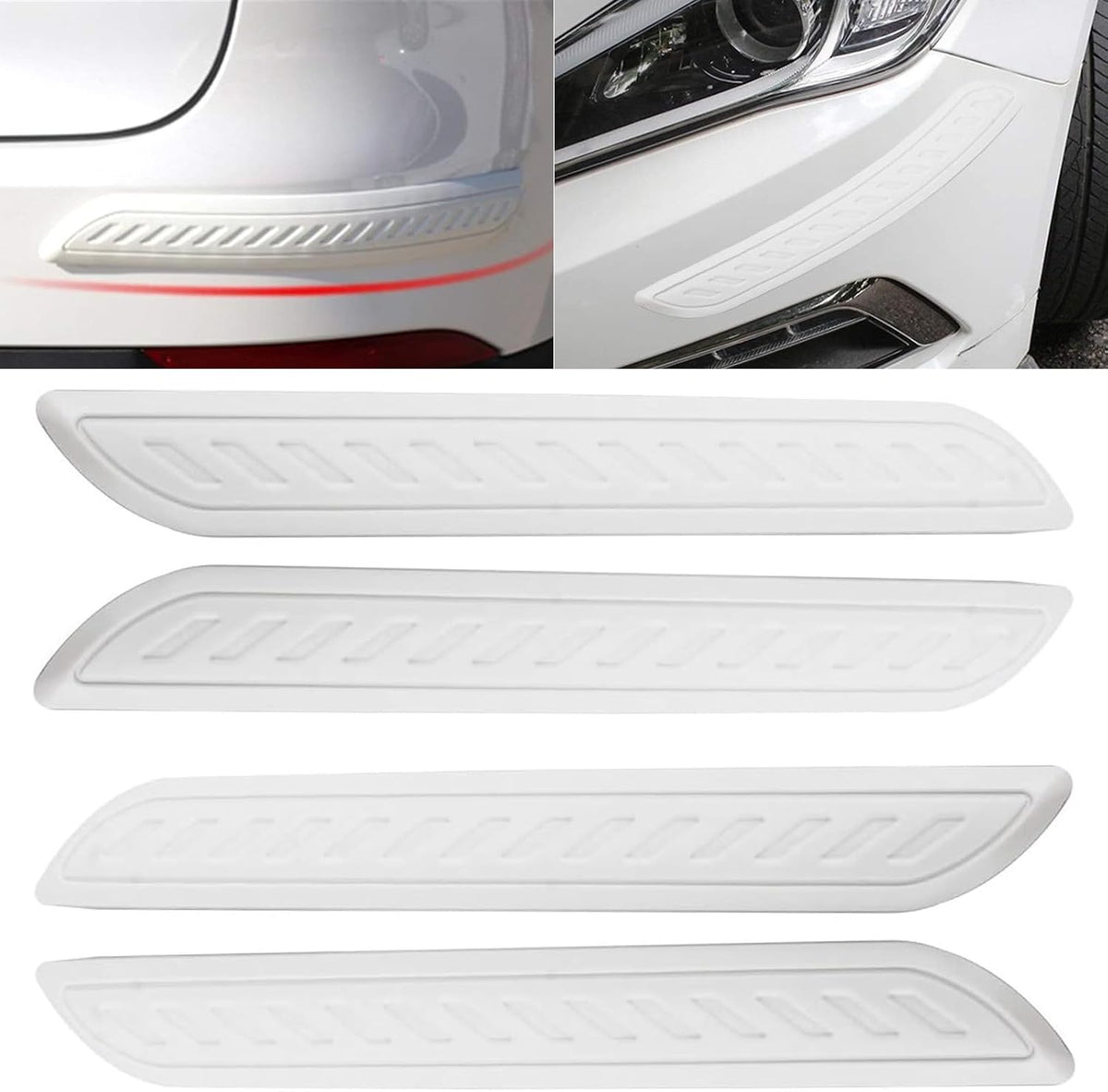 Anti-Collision Patch Car Bumper Guard Strip Anti-Scratch Bumper Protector Trim Universal Rear Bumper Protector Car Door Edge Guards Car Side Door Edge Guards Protector (Black-4Pack)