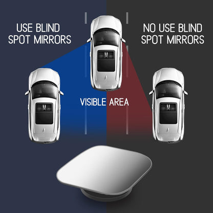 2 pcs Blind Spot Mirrors, 2" Round HD Glass Convex 360° Wide Angle Side Rear View Mirror with ABS Housing for Cars SUV and Trucks, Black, Pack of 2