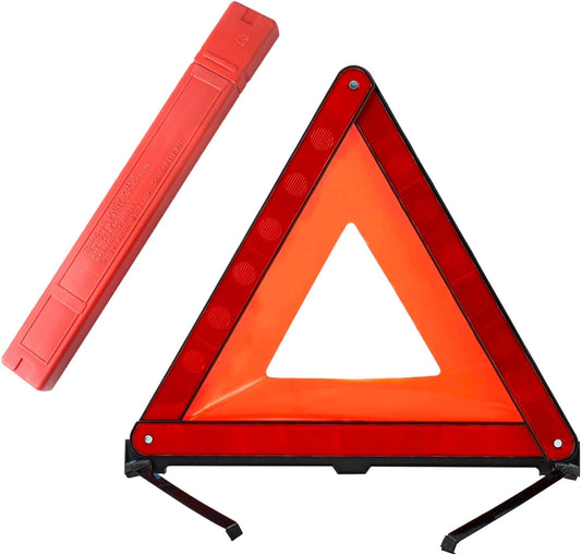 gunhunt Pack-1 Standard Warning Triangles, Reflective Triangle Emergency Warning, Foldable Safety Triangle, Roadside Hazard Sign, Universal Triangular Warning Signs for Cars (Red)