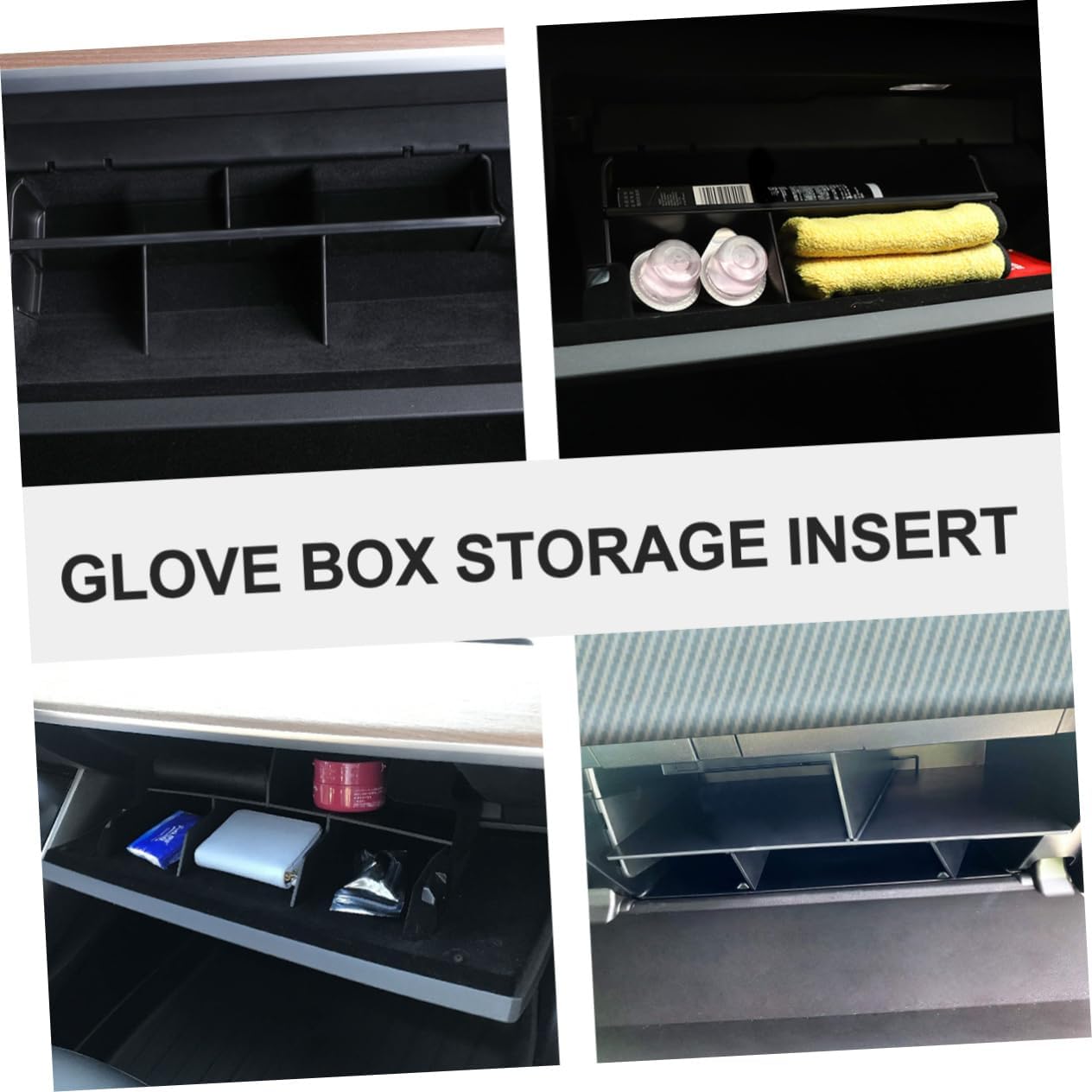 Glove Box Organizer Storage Insert Divider for Car Glove Compartment Divider Easy Installation Durable Console Organizer 13.58X2.75X0.11 Inch