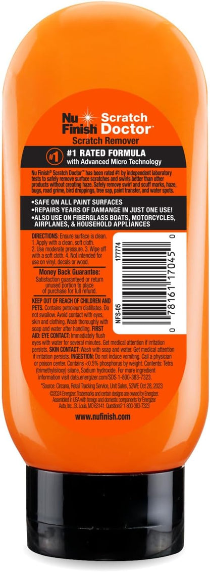 Nu Finish Car Scratch Remover, Scratch Removal for Cars Eliminates Paint Scrapes, Scuffs, Haze and Swirls on Cars, Boats and Motorcycles , 6.5 Oz, White