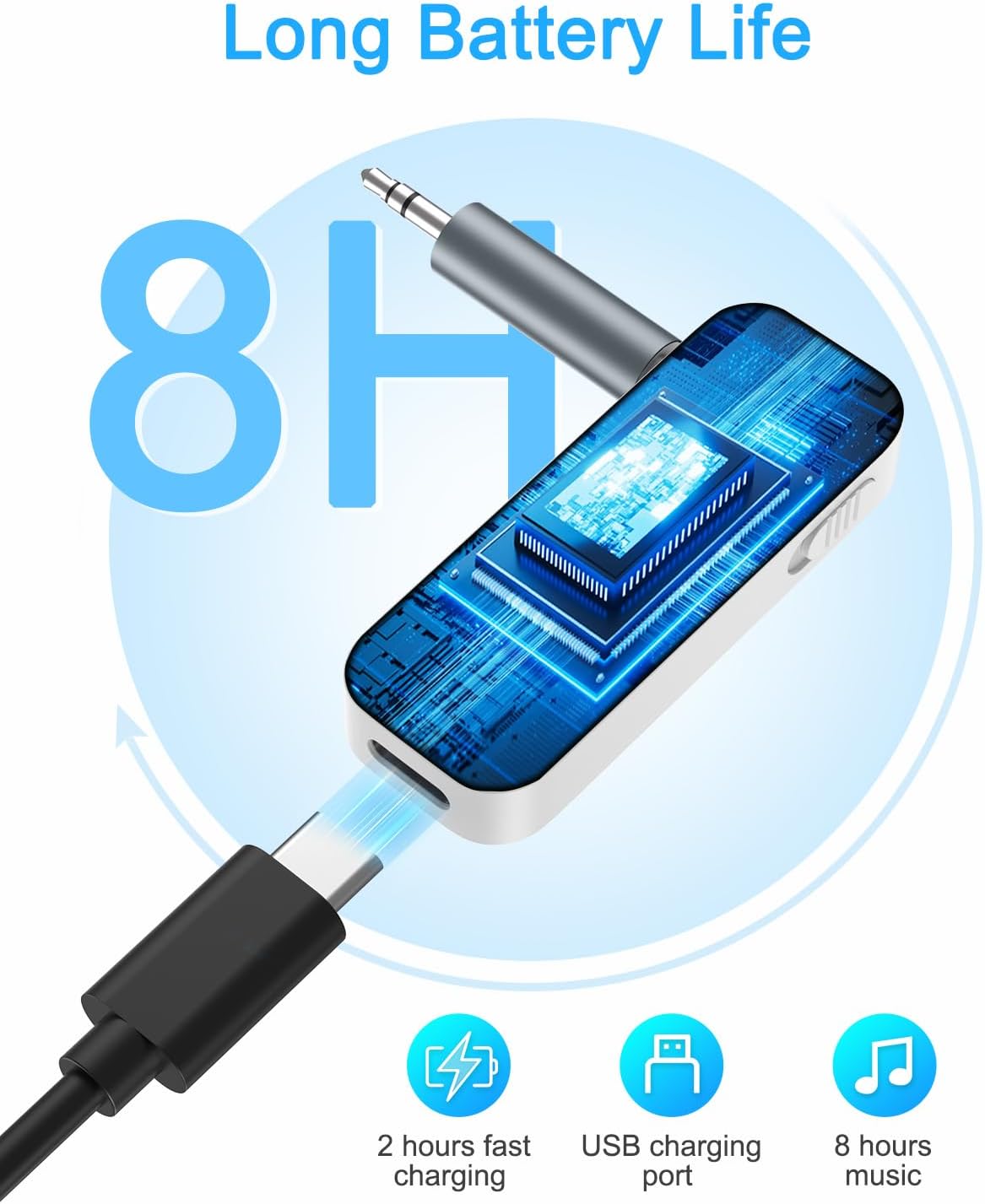 (Upgraded) Ankilo Aux Bluetooth 5.4 Adapter for Car, 2 in 1 Bluetooth Receiver Transmitter, Suitable for Cars, TV, Speakers, Stereo Systems and Headphones