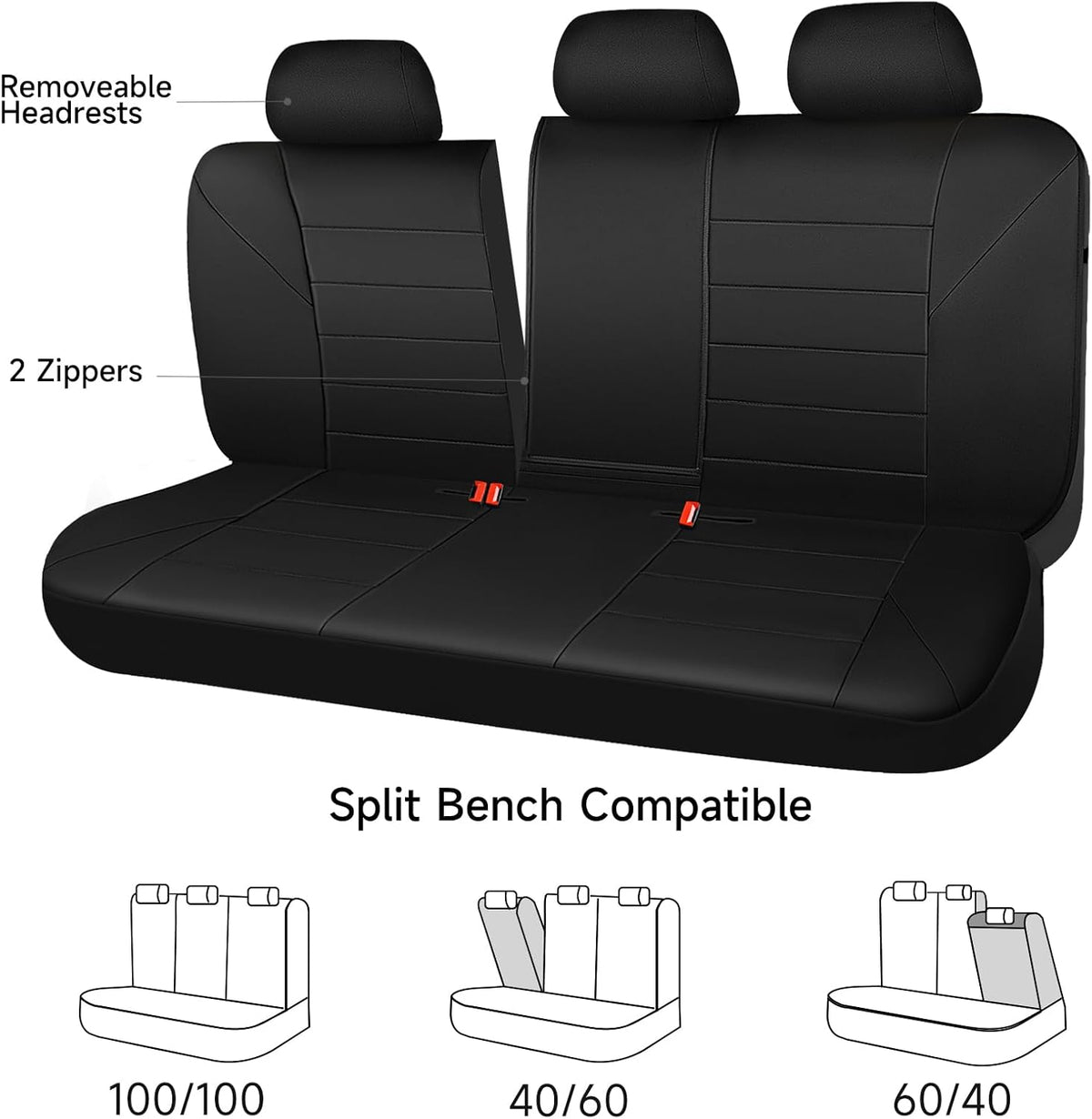 CAR PASS Waterproof Car Seat Covers Front Seats Only with 5mm Composite EVA, Neoprene Car Seat Cover with Separate Headrest Cover, Quick Setup Universal Fit for Car SUV Trucks,Airbag Compatible（Gray