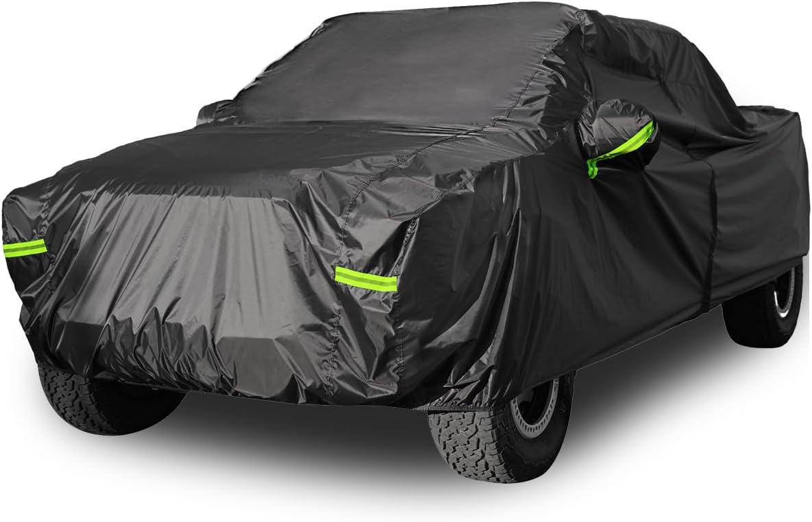 Car Cover Waterproof All Weather for Automobiles, Outdoor Full Exterior Covers for Sedan Black(Suggest Car Length from 194"-208")