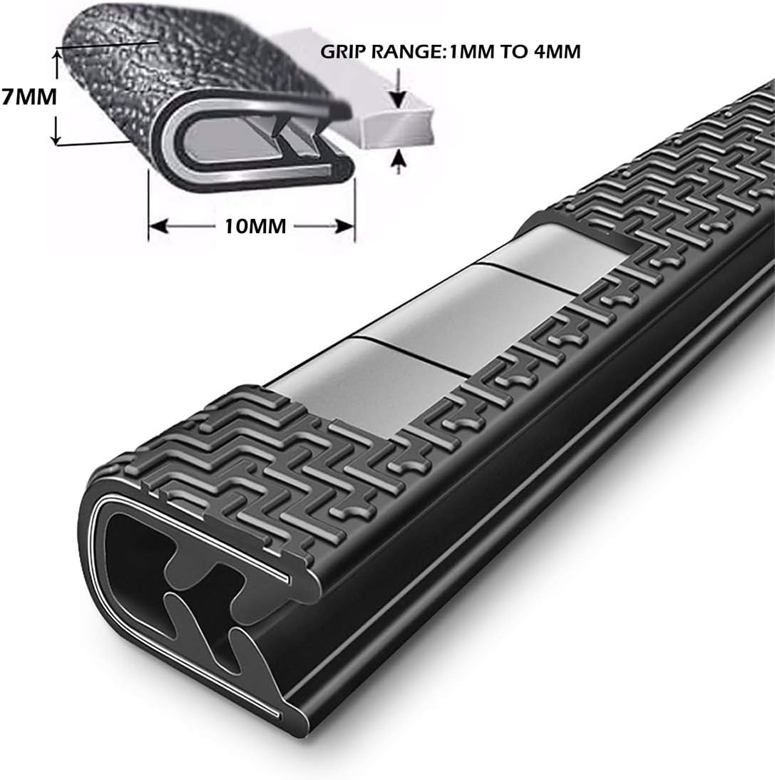 MYFAMIREA 33Ft(10M) Long Car Door Edge Guards, U Shape Edge Trim Rubber Seal Protector Car Door Protection Anti-Collision Rubber Clips Easy to Cut No Need Adhesive Fit for Most Vehicles| Black