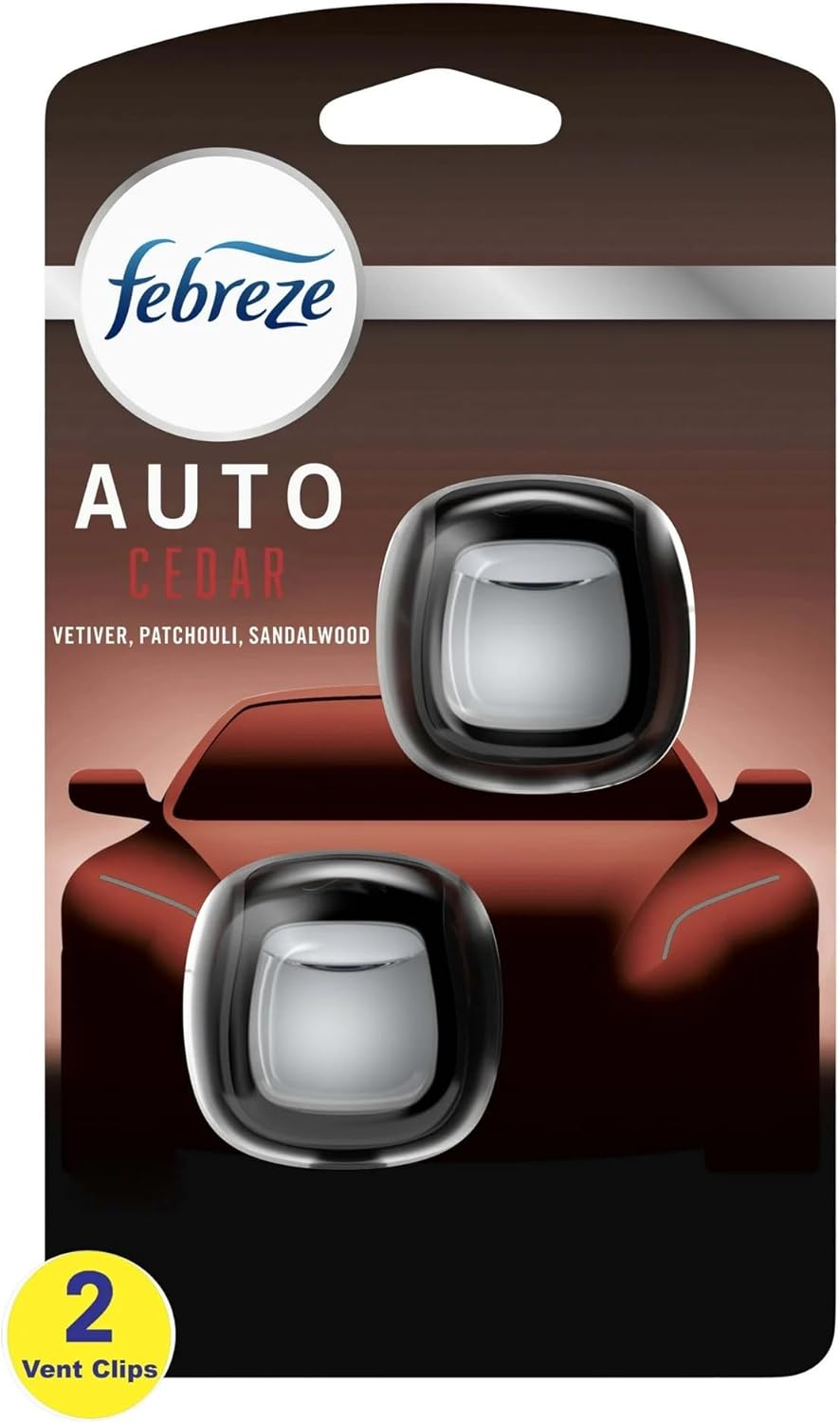 Febreze Car Vent Clips Air Freshener Smoke Odor Eliminator, Citrus Scent 2 Pack