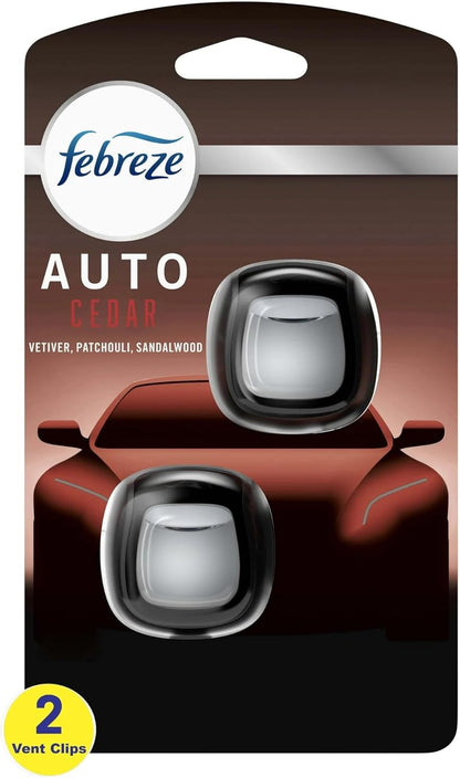 Febreze Car Vent Clips Air Freshener Smoke Odor Eliminator, Citrus Scent 2 Pack