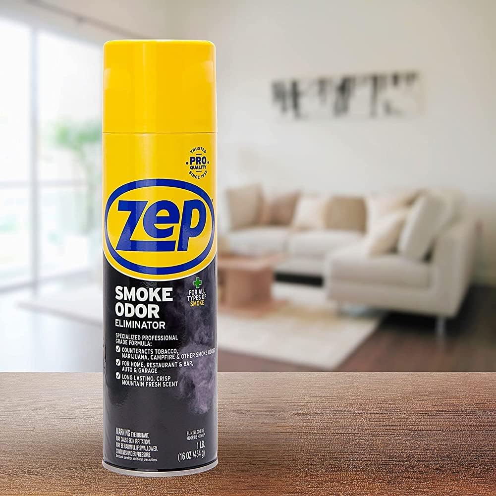 Zep Smoke Odor Eliminator Aerosol, Clear, 16 oz (Pack of 4) ZUSOE16 - Eliminate Cannabis (Marijuana) and Tobacco Odors