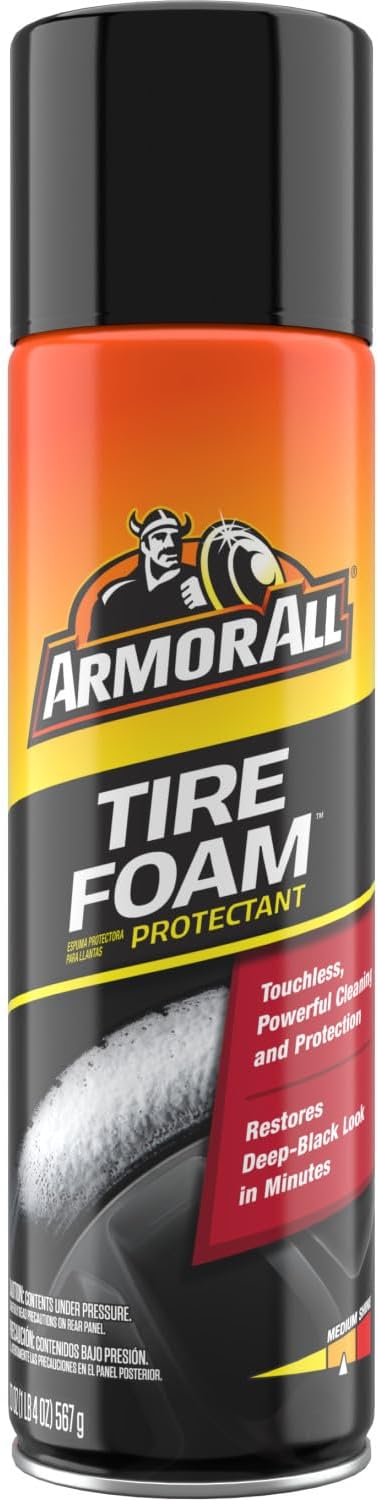 Armor All Tire Foam, Tire Cleaner Spray for Cars, Trucks, Motorcycles, 20 Oz Each, 1.25 Pound (Pack of 1)