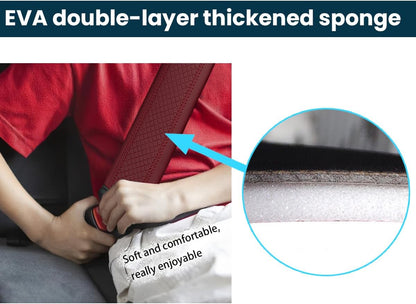 Osilly 2PCS Car Seat Belt Cover, Carbon Fiber Seatbelt Shoulder Protection, Soft Car Seat Belt Strap Cushion Protect Your Neck and Shoulder, Car Accessories Seat Belt Pad for Car Truck (Red)