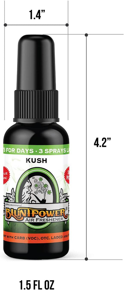 BluntPower (Baby Powder, 1 Pack) Concentrated Air Freshener Spray - Oil-Based Room Diffuser Spray - Long-Lasting Bathroom Scent, Car Freshener & Odor Eliminator - Colors A