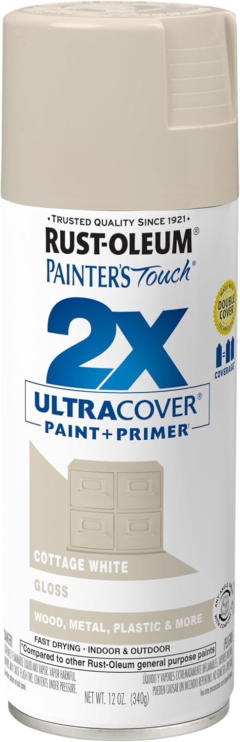 Rust-Oleum 334029 Painter's Touch 2X Ultra Cover Spray Paint, 12 oz, Gloss Clear - Colors F