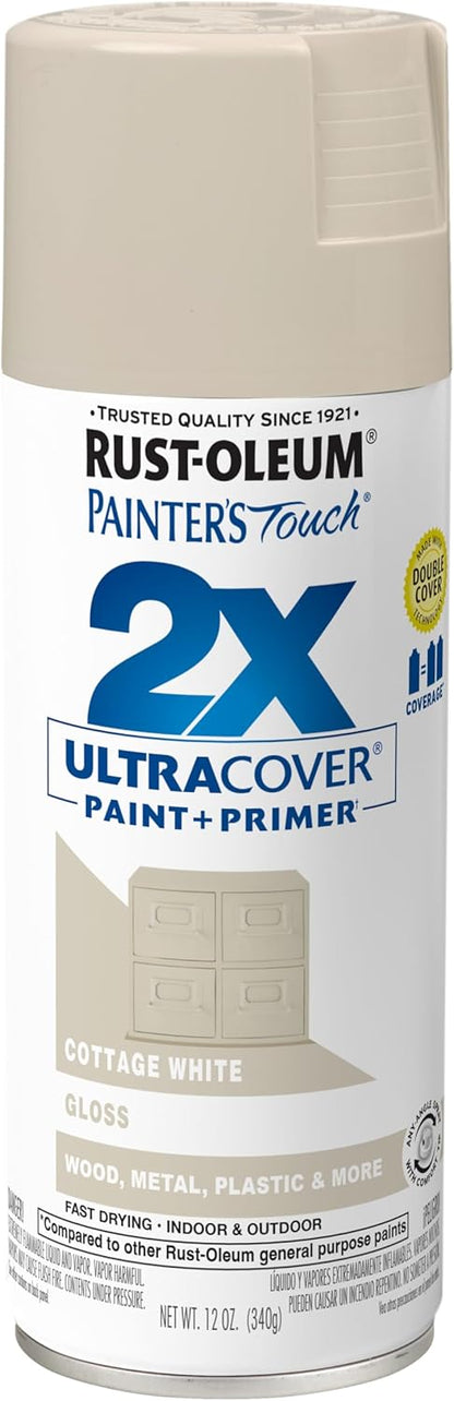 Rust-Oleum 334029 Painter's Touch 2X Ultra Cover Spray Paint, 12 oz, Gloss Clear - Colors F