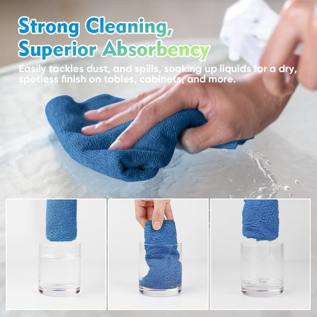 HOMEXCEL Microfiber Cleaning Cloth 12 Pack, 12.5 x 12.5 inch Microfiber Towels for Cars, Ultra Absorbent Washing Cloth, Lint Free Streak Free Cleaning Rags for Car, Kitchen, and Window (Grey)