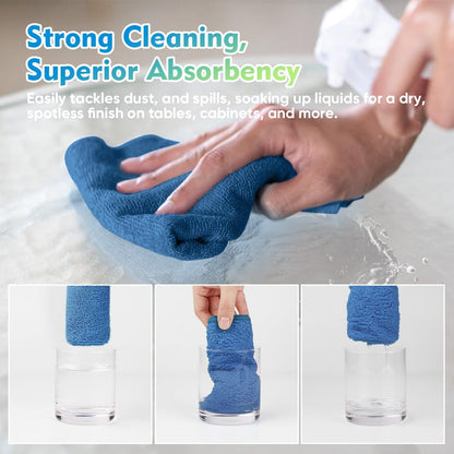 HOMEXCEL Microfiber Cleaning Cloth 12 Pack, 12.5 x 12.5 inch Microfiber Towels for Cars, Ultra Absorbent Washing Cloth, Lint Free Streak Free Cleaning Rags for Car, Kitchen, and Window (Grey)