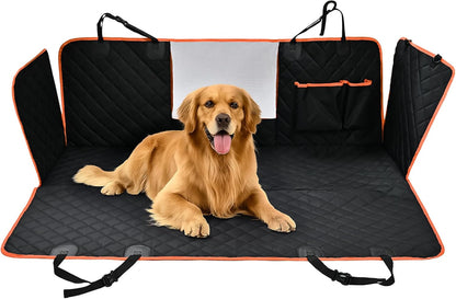 Amazon Basics Waterproof Dog Car Seat Cover, Scratch Proof Protector for Pet, Car Back Bench, 56 x 47 inch, Black