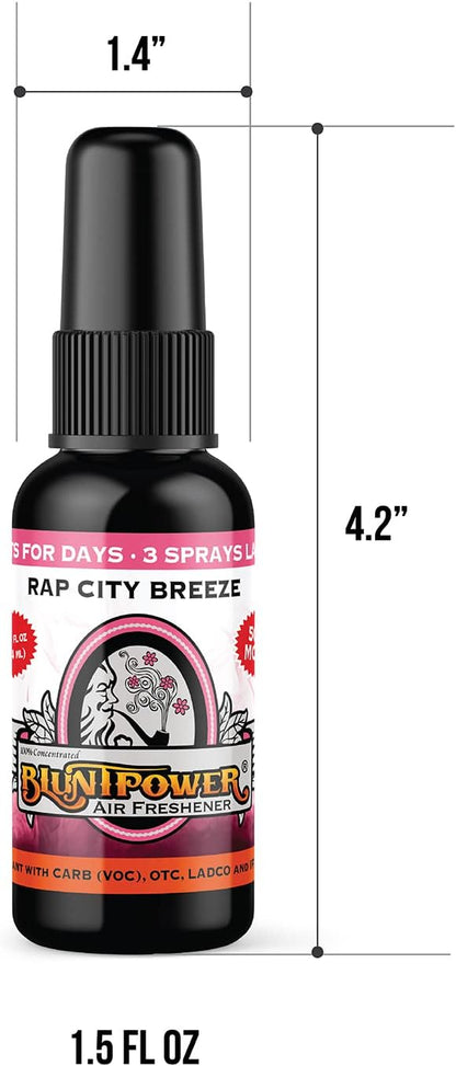 BluntPower (Baby Powder, 1 Pack) Concentrated Air Freshener Spray - Oil-Based Room Diffuser Spray - Long-Lasting Bathroom Scent, Car Freshener & Odor Eliminator - Colors B