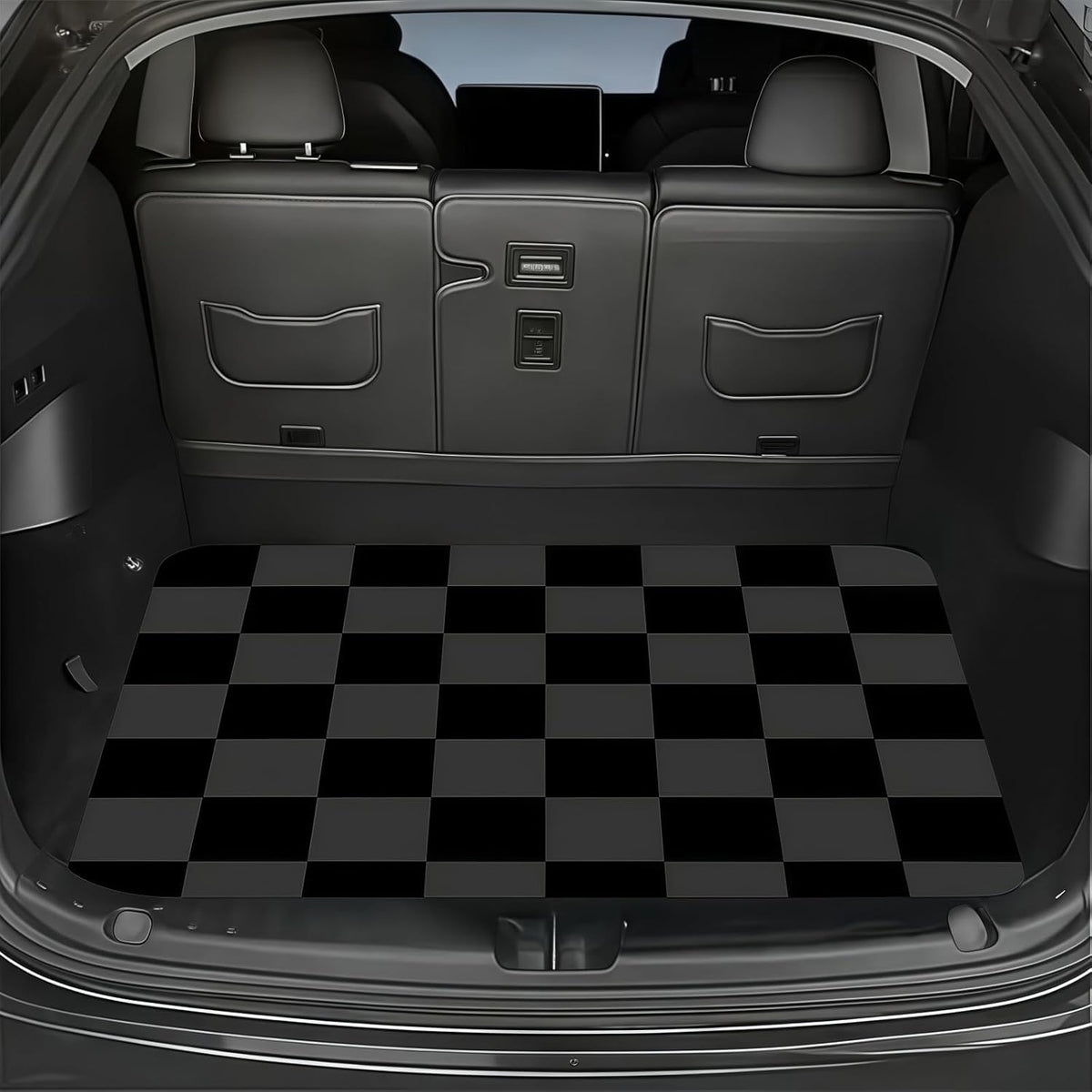 Universal Car Trunk Mat 29" x 39",Purple Colorful Flowers All Weather Trunk Protection Cargo Liner, Durable Cargo Mat Rear Trunk Liner,Stylish Vehicle Interior Accessories Suitable for Most Car Models