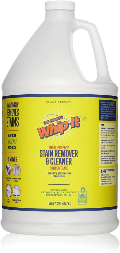 Whip It Cleaner, Multi Purpose Stain Remover Professional Strength Spray, Plant Based Enzyme Cleaner, Cleaning Food, Coffee, Wine, Baby Stains, Pet Stains, Over 500 uses, Made in USA, 32 OZ