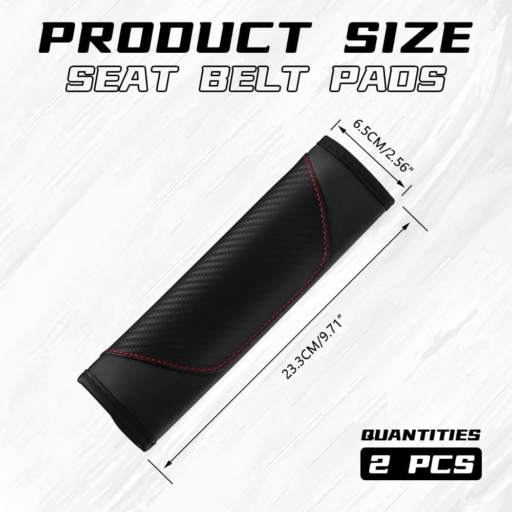 2PCS Car Seat Belt Cover Pad, Soft Carbon Fiber Leather Seatbelt Shoulder Protector for a More Comfortable Driving, Universal Safety Belt Strap Cover to Protect Your Neck (Blue)