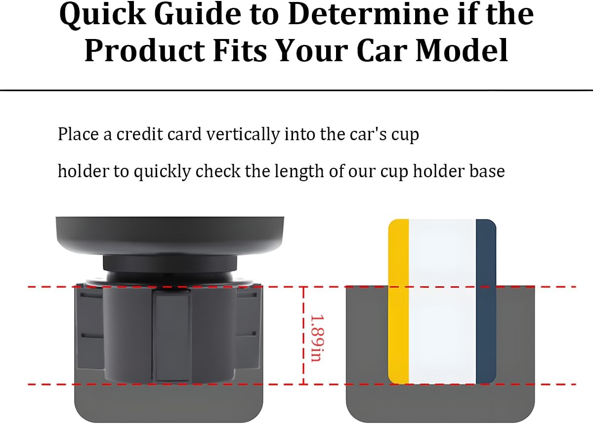 Car Cup Holder Expander, 2 in 1 Multifunctional Vehicle Dual Water Bottle Holder Adapter Extender with Adjustable Base, Automotive Interior Drink Cup Insert, Universal Fit (Gray)