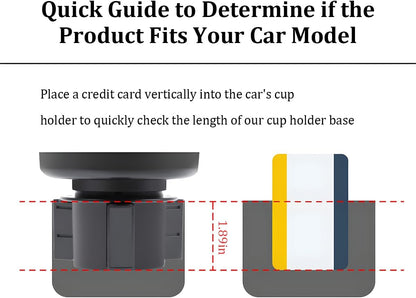 Car Cup Holder Expander, 2 in 1 Multifunctional Vehicle Dual Water Bottle Holder Adapter Extender with Adjustable Base, Automotive Interior Drink Cup Insert, Universal Fit (Gray)