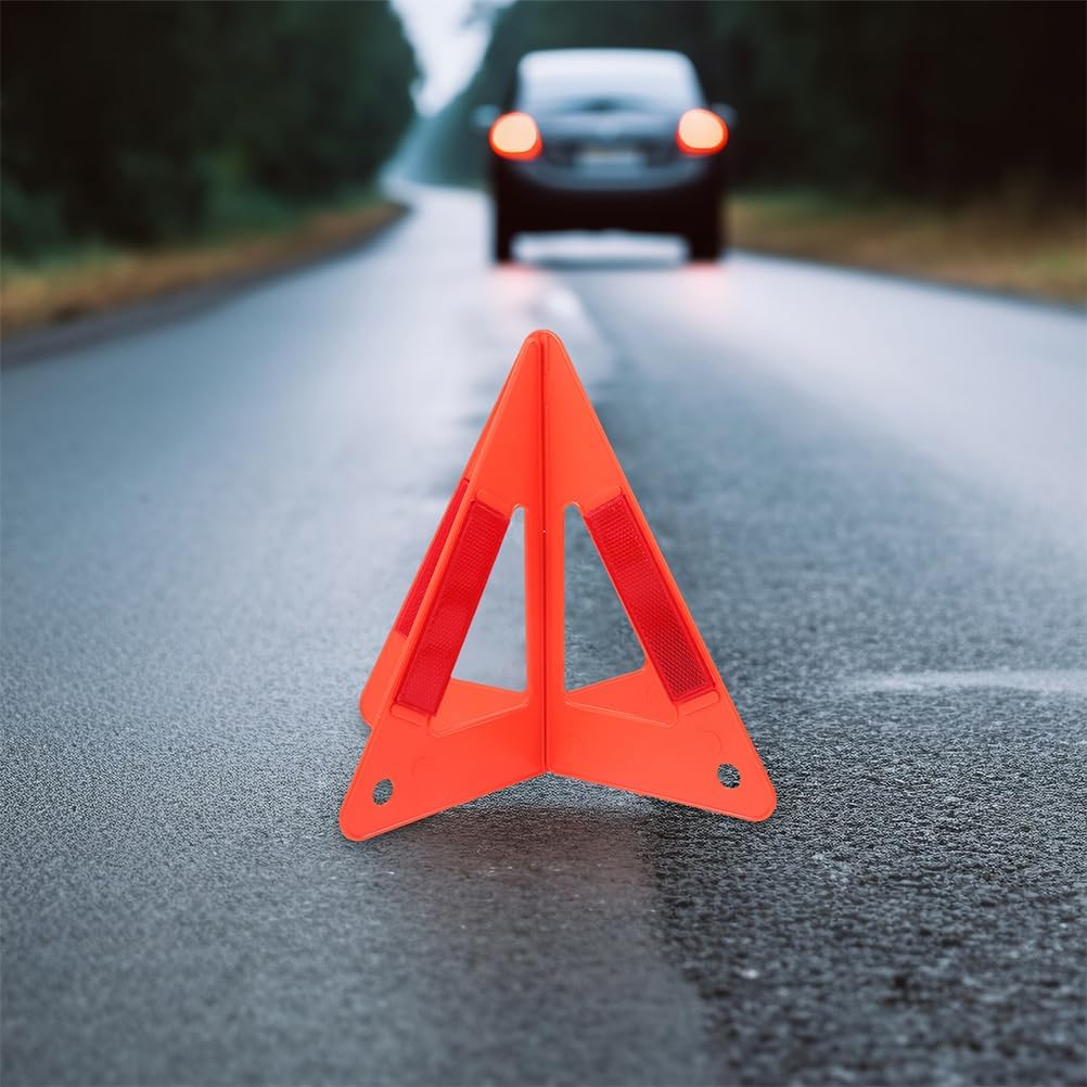 ULTECHNOVO 6-Pack Foldable Emergency Safety Triangles, DOT Compliant Reflective Roadside Warning Triangles for Vehicle Breakdown and Accident, High-Visibility Hazard Signs for Truck and Car Road Safet