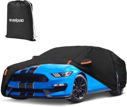NEVERLAND Sedan Car Cover Waterproof Heavy Duty All Weather Protection Snow Anti-UV Windproof Outdoor Full Car Cover Fit for Automobiles BMW/Mercedes-Benz/Honda（for Car Size:183''L x 70''W x 59''H）