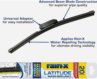 Rain-X 810363 Repellency Water Repellent Wiper Blades, 22" Windshield Wipers (Pack of 2), All Weather Streak-Free for Enhanced Visibility w/Water Repellency Formula [Amazon Exclusive] - Colors A