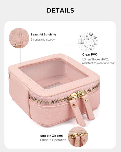 LETGO Clear Makeup Bags, TSA Approved Toiletry Bag with Zipper, Clear Makeup Organizer Fit Carry-on Travel Essentials,Clear Cosmetic Bags for Women Men (C-Beige)
