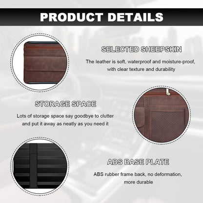Car Sun Visor Organizer, Leather Sun Visor Pocket Organizer Case with Multi-Pocket Net Zipper, Suede Note Holder Car Visor Storage Pouch for Card Pen Sunglasses Document (Gray)