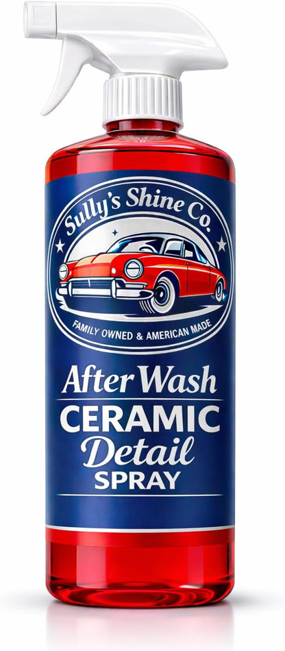 Sully’s After Wash Ceramic Spray Coating – SiO2 Quick Detailer – High Gloss, Water Beading & Hydrophobic Protection – Streak-Free Spray Sealant for Cars, Trucks & RVs – 16 oz