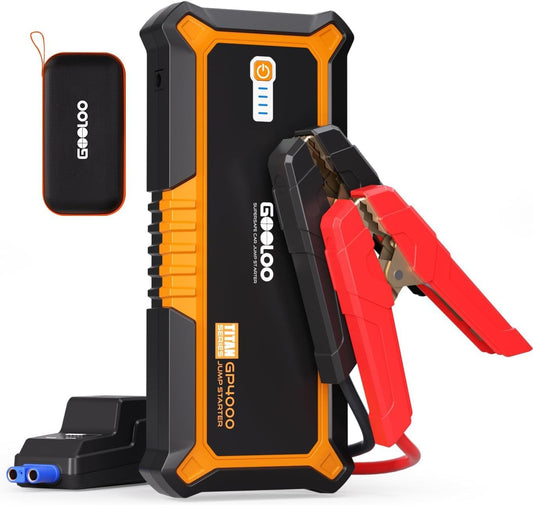 GOOLOO GP4000 Jump Starter 4000A Peak Car Starter (All Gas,up to 10.0L Diesel Engine) SuperSafe 12V Lithium Jump Box,Auto Battery Booster Pack,Portable Power Pack with USB Quick Charge and Type C Port