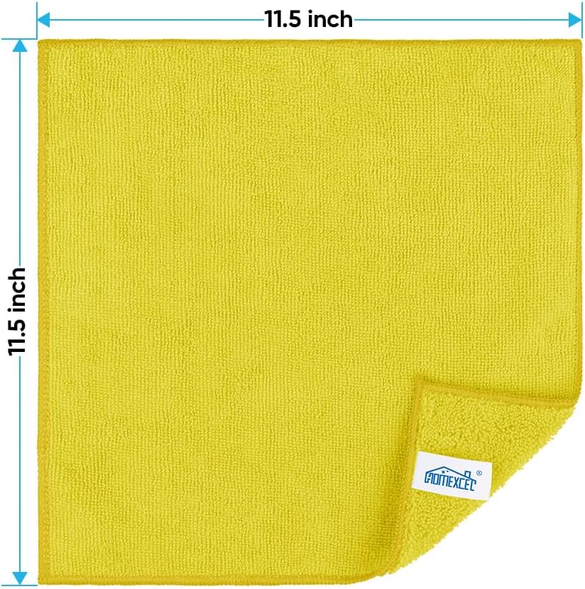 HOMEXCEL Grey Microfiber Cleaning Cloth, 12 Pack Premium Microfiber Towels for Cars, Lint Free, Scratch-Free, Highly Absorbent, Reusable Cleaning Rags for Car, Household, Kitchen, Window, 11.5"X11.5"