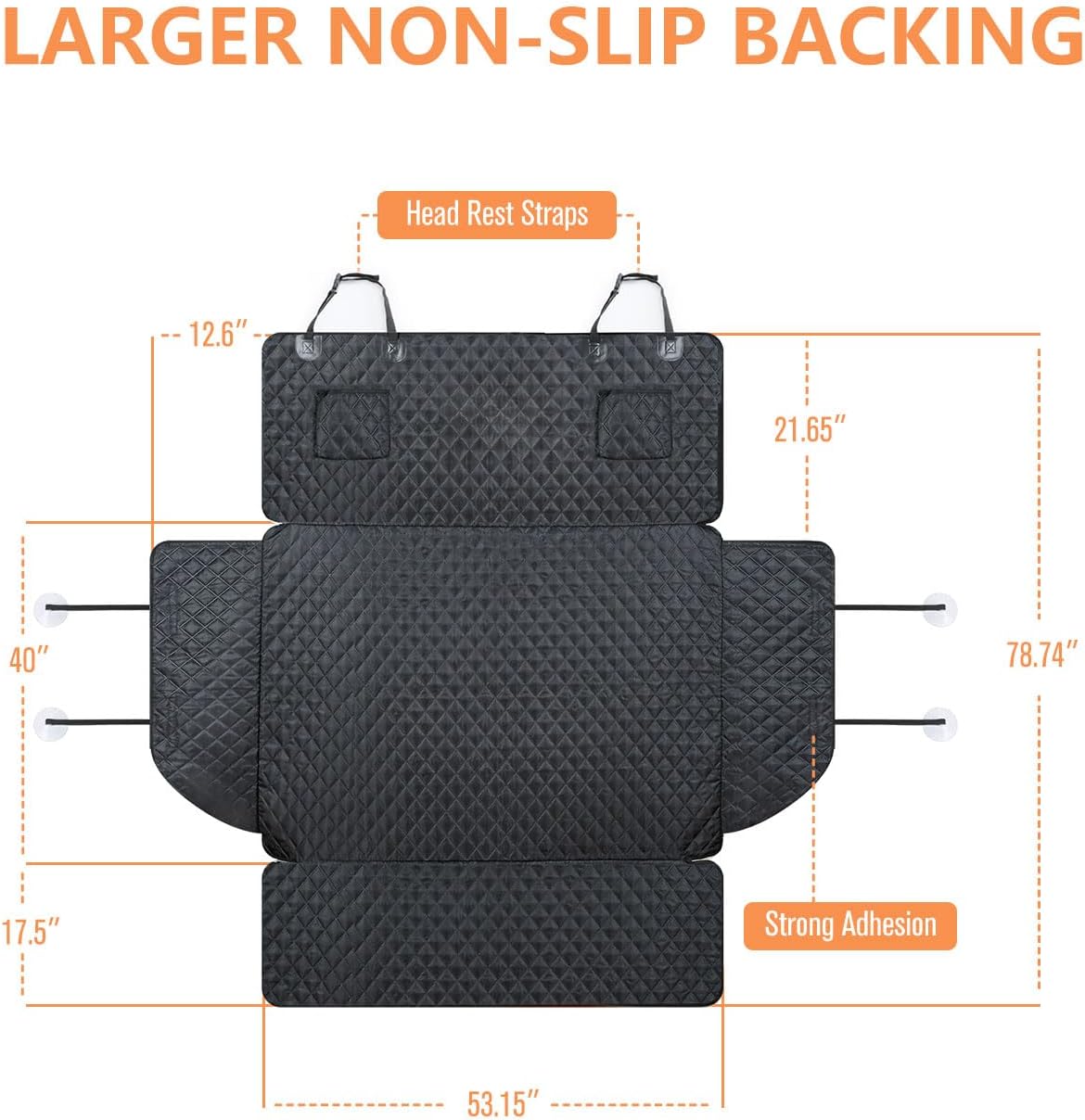 PETICON SUV Cargo Liner for Dogs, Waterproof Trunk Cover for SUVs with Bumper Flap Protector, Scratchproof Durable 600D Oxford Fabric, Non-Slip, Machine Washable