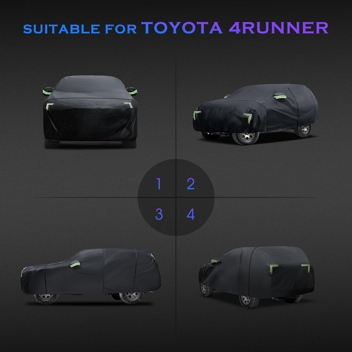 Car Cover Custom Fit for Honda CRV 1997-2025,Toyota RAV4 1996-2025, 6 Layers Truck Cover Waterproof All Weather for Automobiles,Outdoor Full Exterior Cover,Rain, Sun, Wind Protection,Black