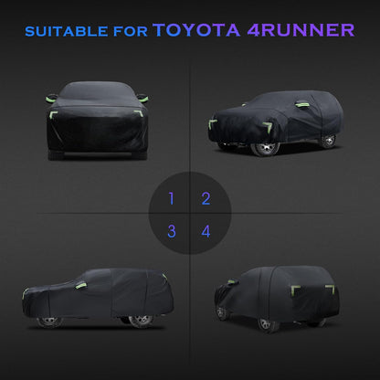 Car Cover Custom Fit for Honda CRV 1997-2025,Toyota RAV4 1996-2025, 6 Layers Truck Cover Waterproof All Weather for Automobiles,Outdoor Full Exterior Cover,Rain, Sun, Wind Protection,Black