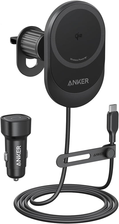 Anker Prime MagSafe Car Mount Charger, Qi2 25W Certified Wireless Car Charger with AirCool, Strong Magnets, Air Vent Mount for iPhone 17-12 Series