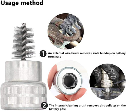 12 in 1 Battery Terminal Cleaner Kit - Must Have Tool Best for Extend Car Marine Battery Life with 10PCS Fiber Washers Protector and 2PCS Cleaning Brush