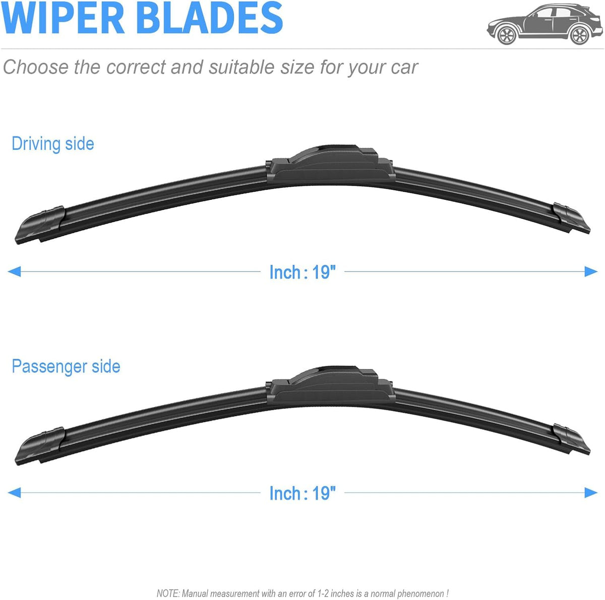 Gavimnal® 28"+17" Silicone Wiper Blades Replacement For Nissan Altima 2007-2015,Maxima 2009-2014,All-Season Front Windshield Wiper Blades(Set of 2)