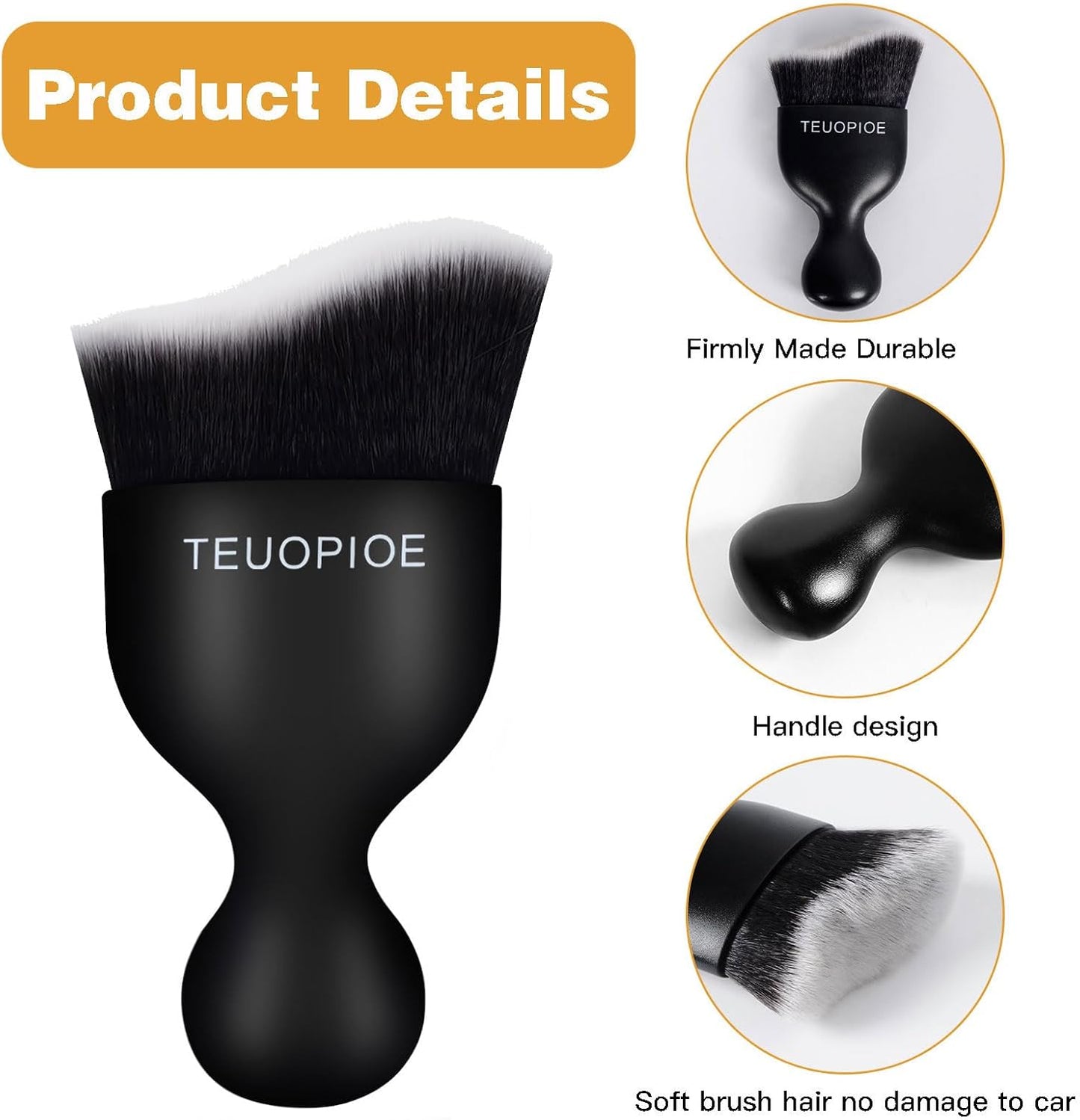 Car Interior Cleaning Brush, Car Duster Interior,Car Detailing Brush Dusting Brush,Car Interior Cleaning Tool, Auto Soft Hair Car Brush,Auto Interior Dust Brush for Air Vents(Brown)