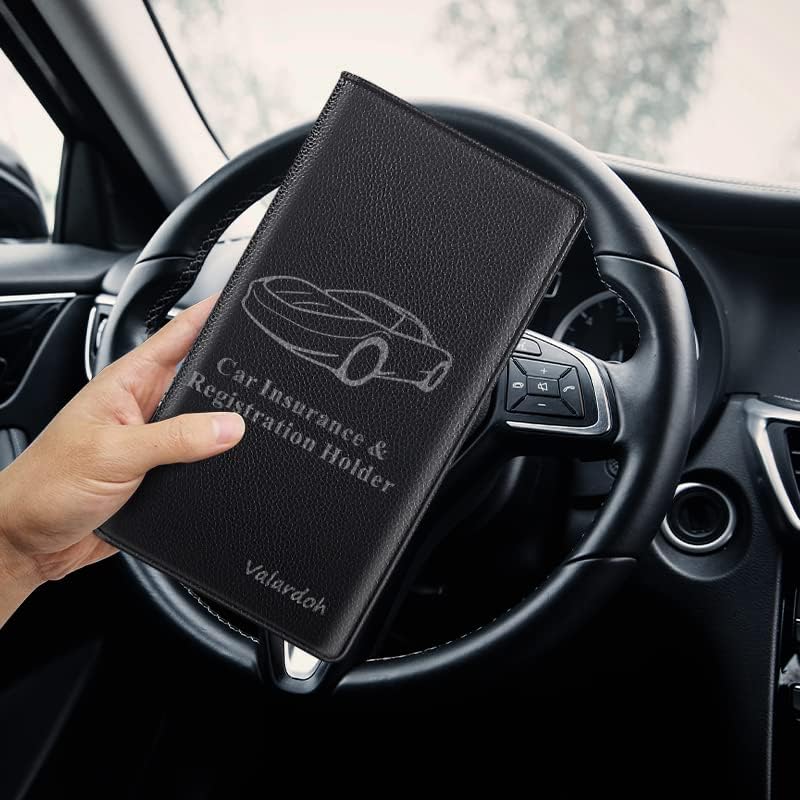 Valardoh Premium Car Registration and Insurance Card Holder, Car Document Holder for Cards, Driver License & other Essential Documents (Pink)
