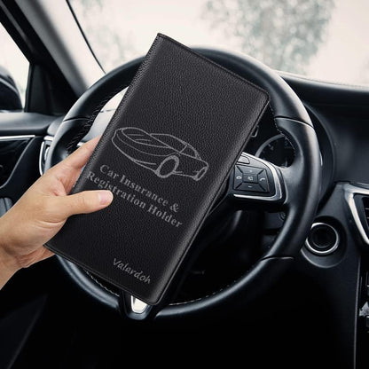 Valardoh Premium Car Registration and Insurance Card Holder, Car Document Holder for Cards, Driver License & other Essential Documents (Pink)