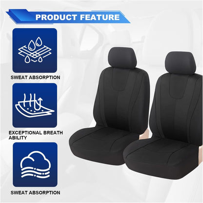 ZIMISI 4PCS Car Front Seat Covers, Comfort Breathable Vehicle Seat Protector Cover, Universal Automotive Interior Accessories for Car, SUV, Truck (Grey/Black)
